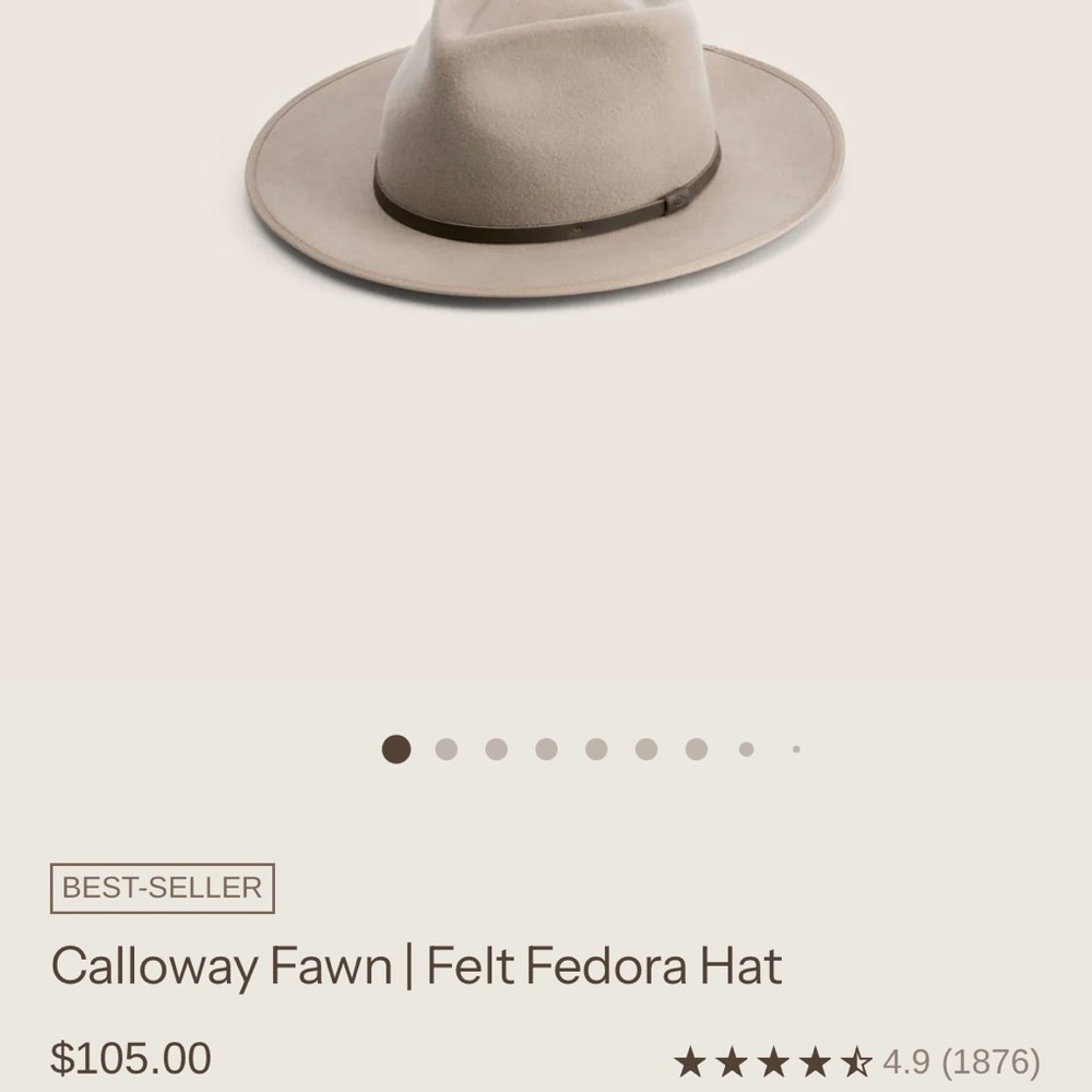 Will + Bear NEW Calloway Wool Statement Hat taupe classic wide brim - Picture 4 of 13